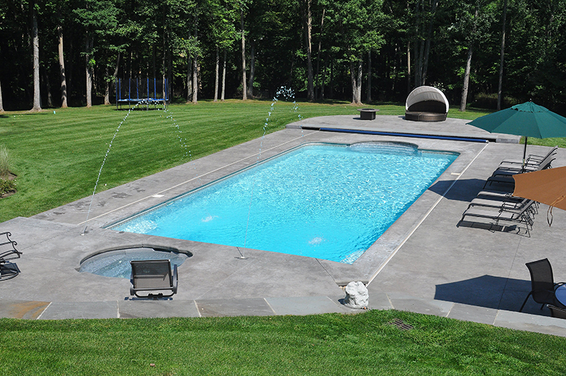 Swimming pool and stamped concrete project example 107
